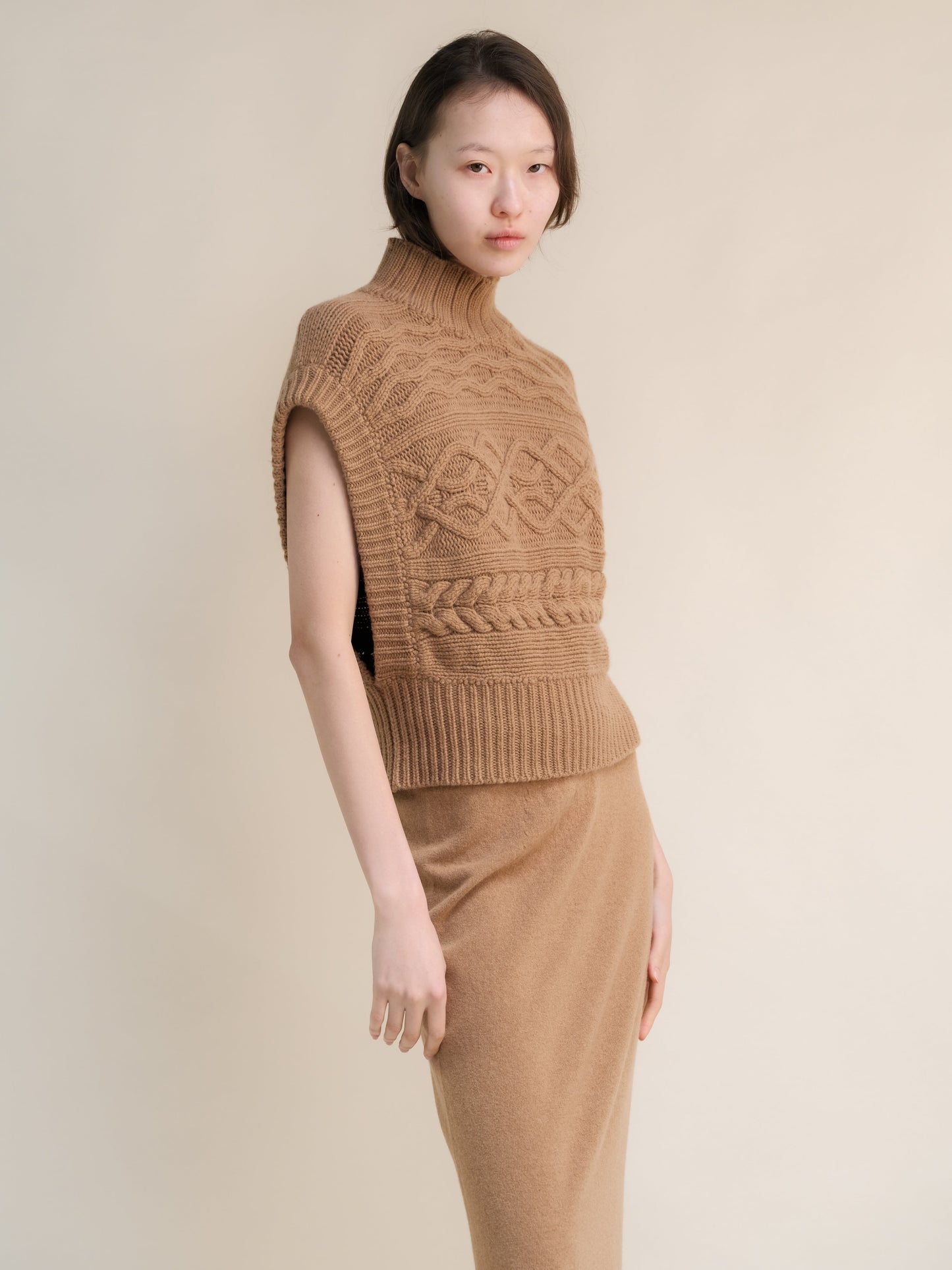 Cashmere Mix Maxi Cable Tunic-9