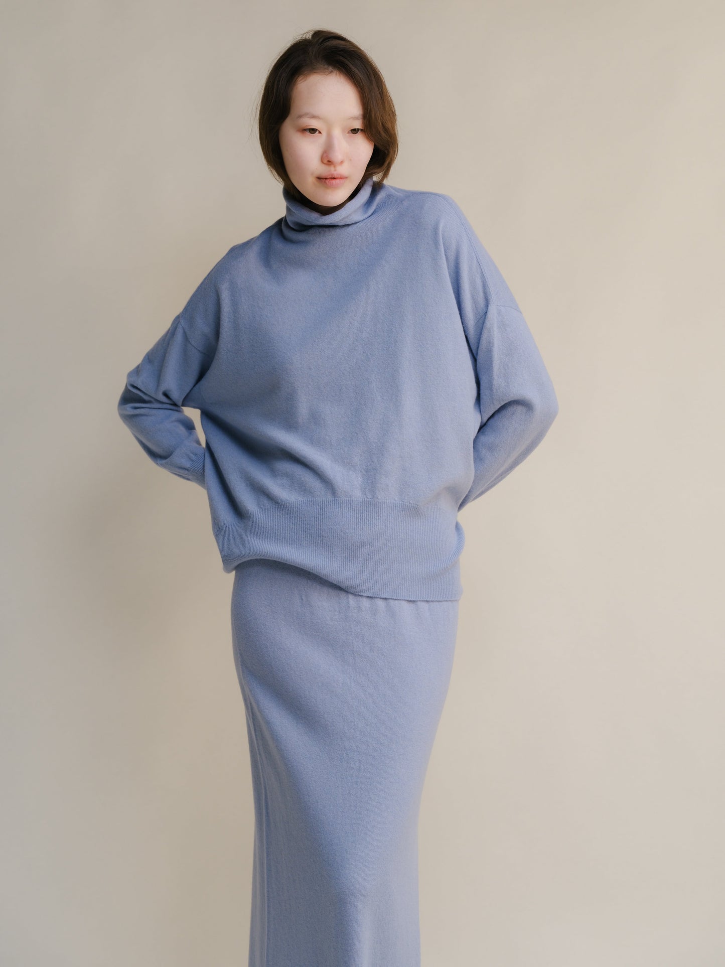 Cashmere Mix Maxi Turtleneck Sweater (3D-Knit)-9