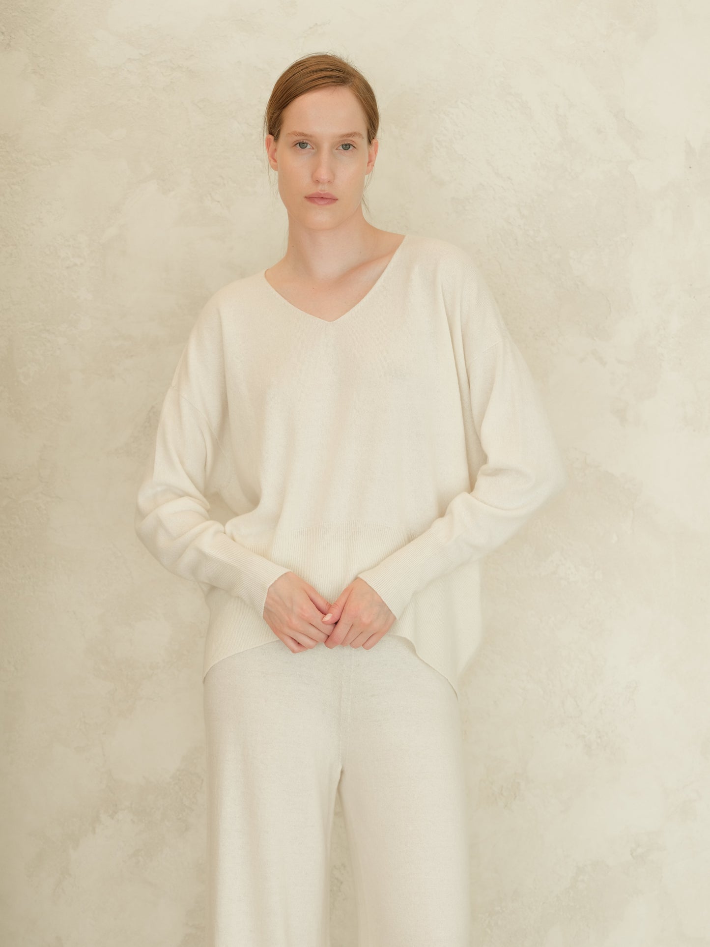 Cashmere Mix Maxi V-Neck Sweater-5