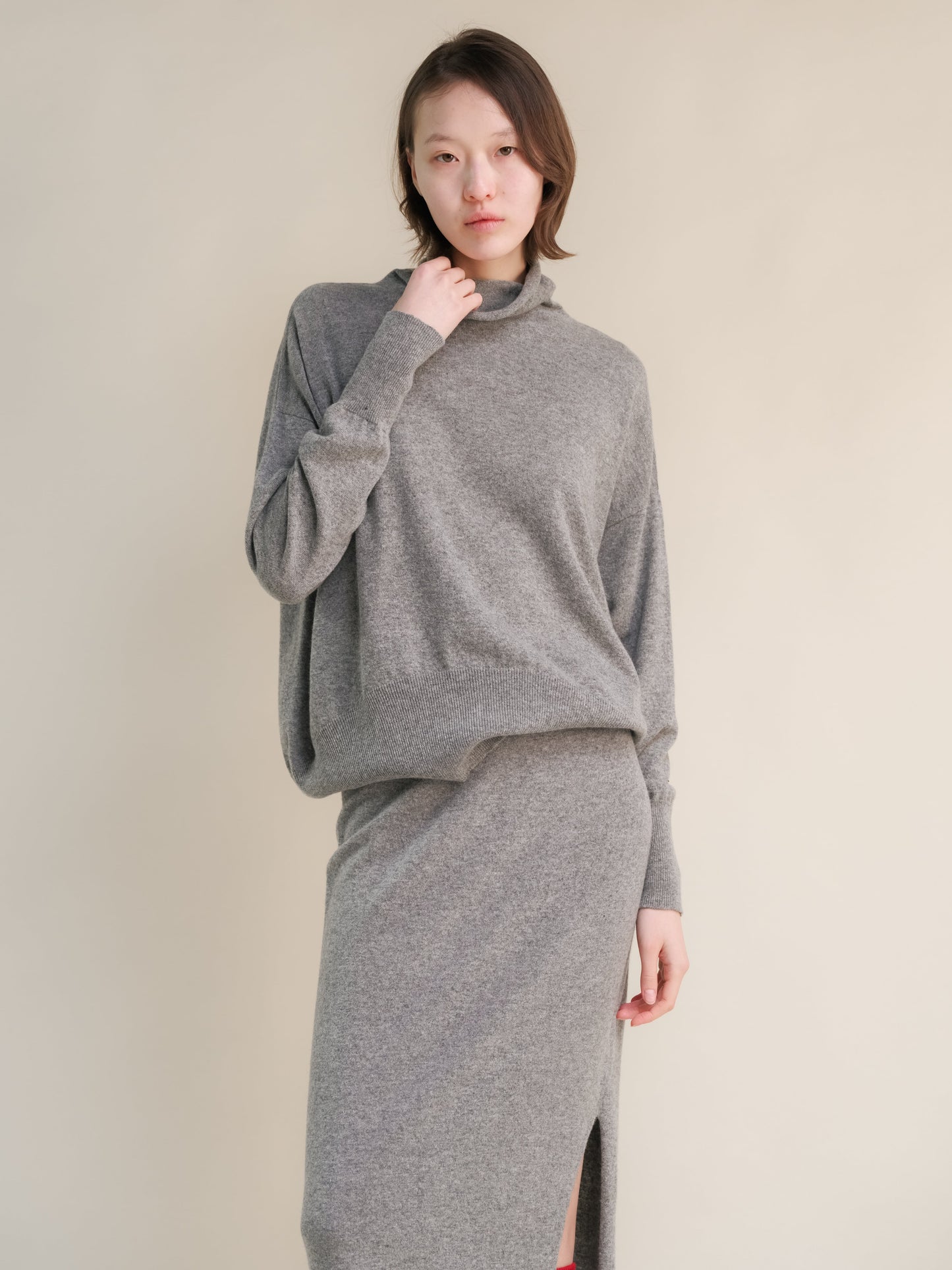Cashmere Mix Maxi Turtleneck Sweater (3D-Knit)-17