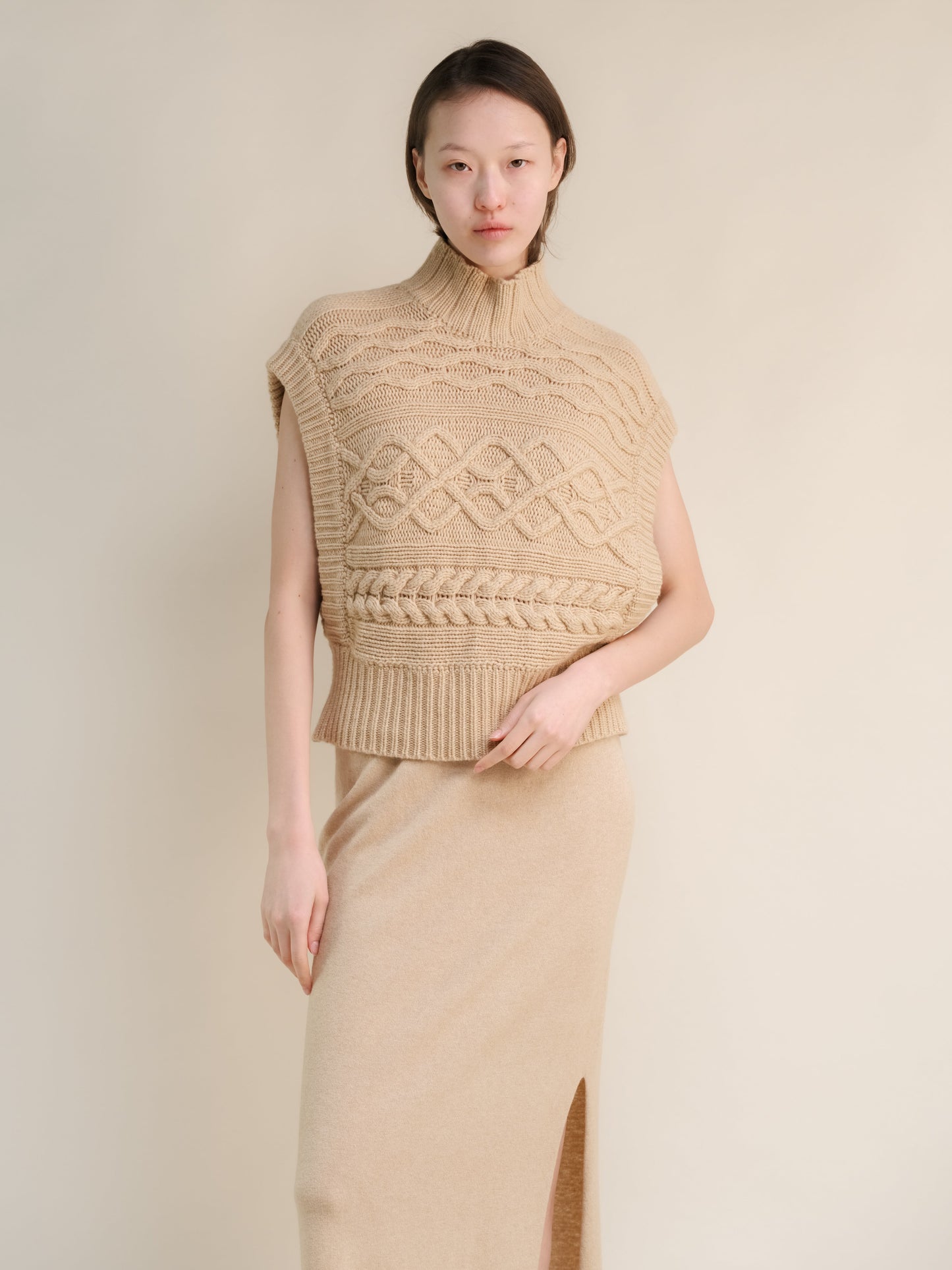 Cashmere Mix Maxi Cable Tunic-10