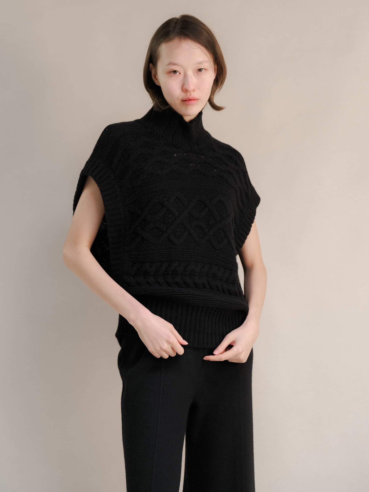 Cashmere Mix Maxi Cable Tunic-8