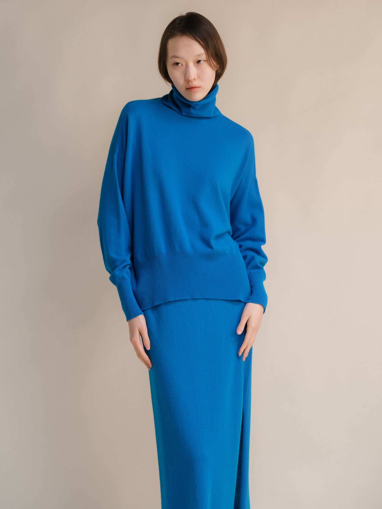 Cashmere Mix Maxi Turtleneck Sweater (3D-Knit)-10