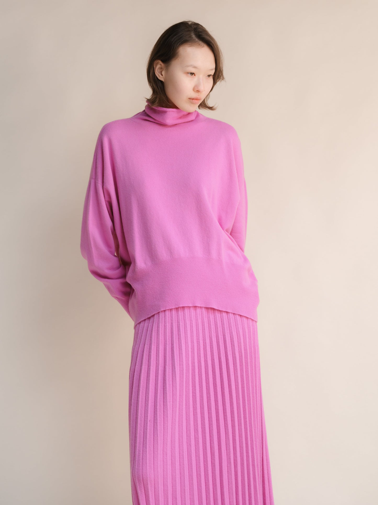 Cashmere Mix Maxi Turtleneck Sweater (3D-Knit)-13