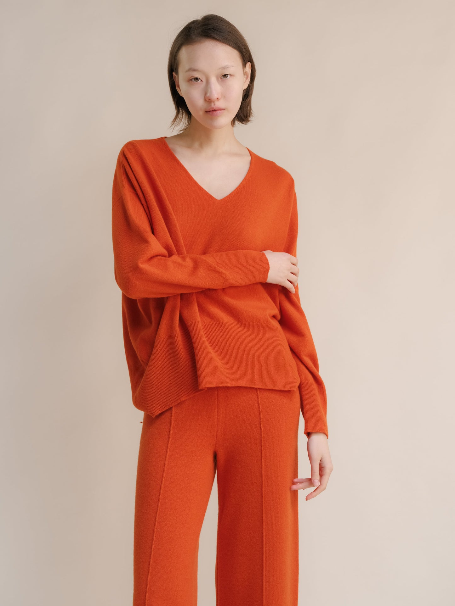 Cashmere Mix Maxi V-Neck Sweater-18