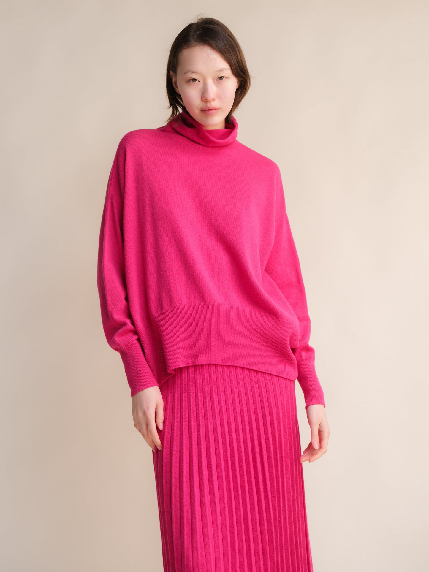 Cashmere Mix Maxi Turtleneck Sweater (3D-Knit)-14