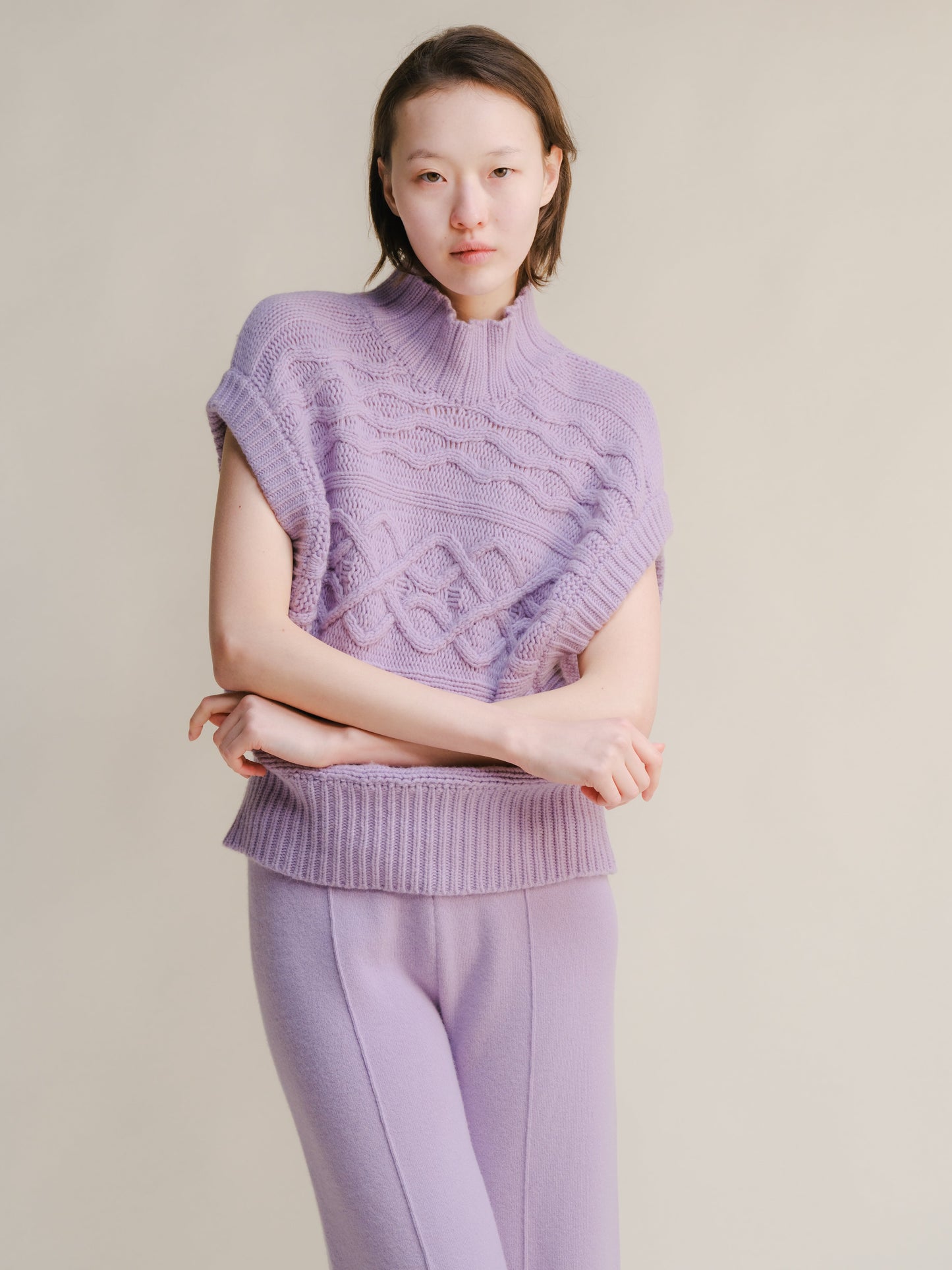 Cashmere Mix Maxi Cable Tunic-11