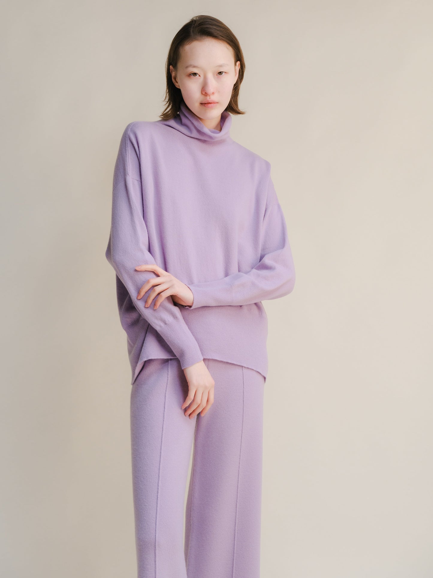 Cashmere Mix Maxi Turtleneck Sweater (3D-Knit)-12