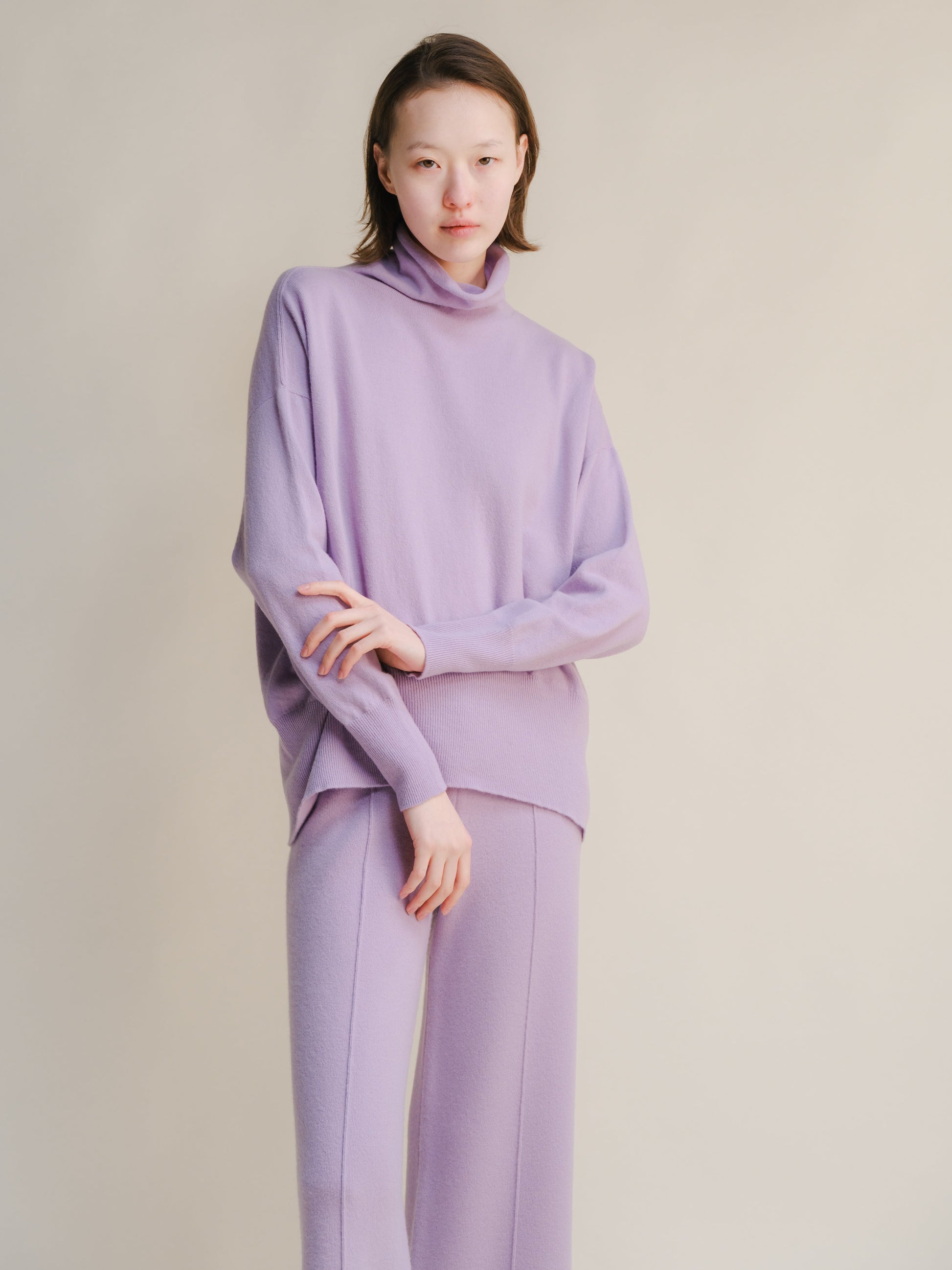 Cashmere Mix Maxi Turtleneck Sweater (3D-Knit)-12