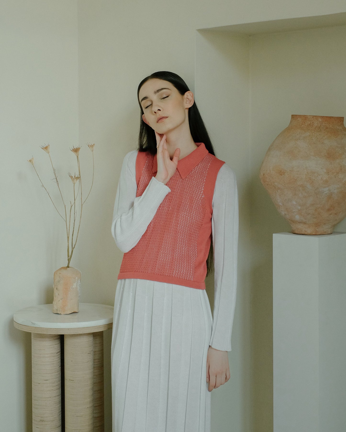 Fine Cotton Crochet Tank Polo-5