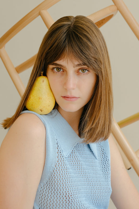 Fine Cotton Crochet Tank Polo-0