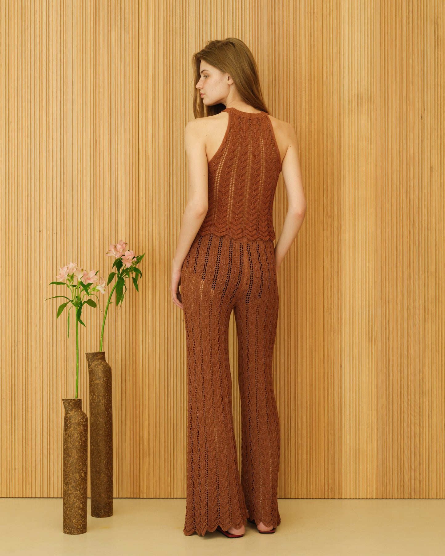 Fine Cotton Crochet Zig Zag Pants-1