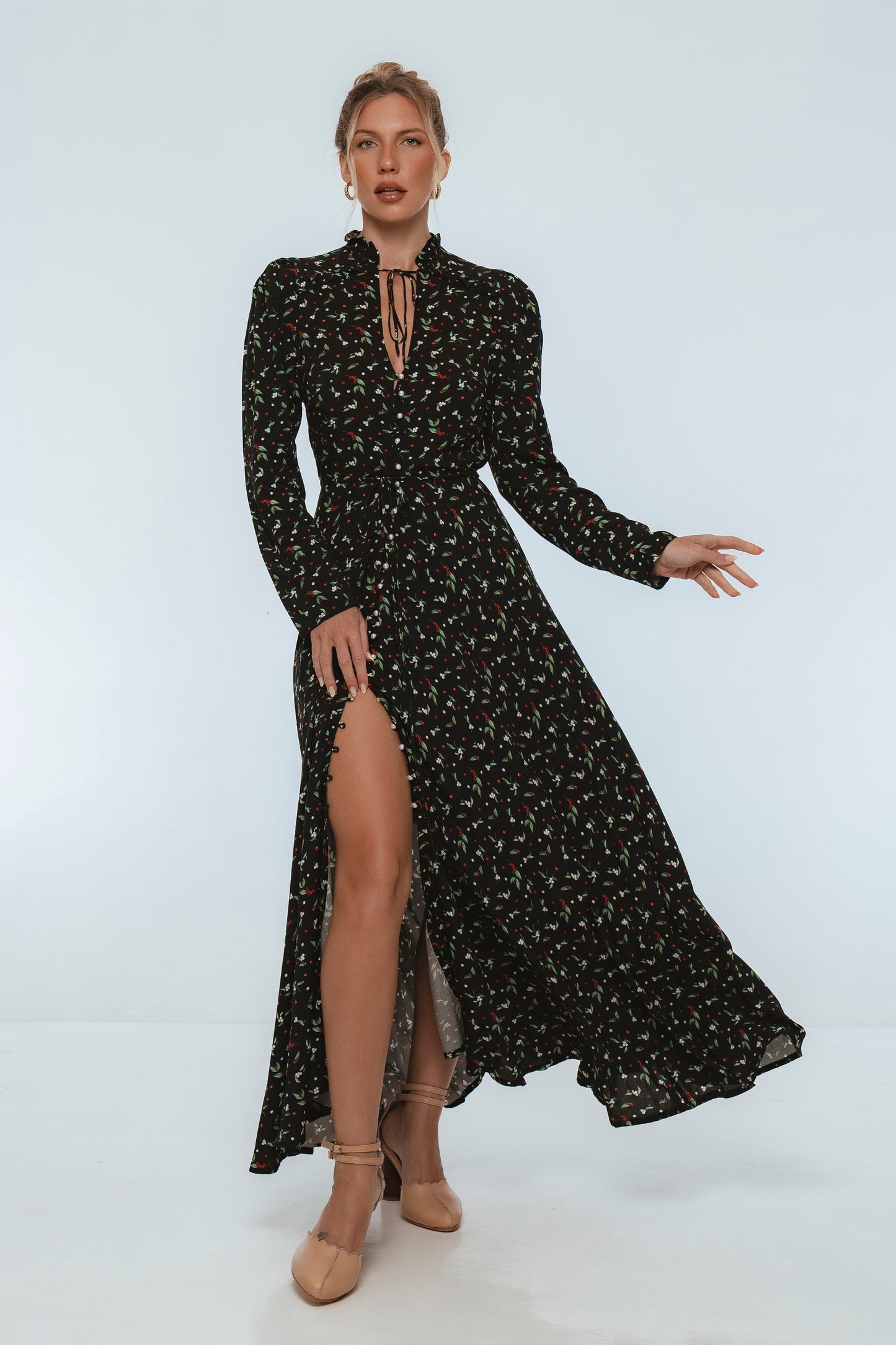 Poeme Long Sleeve Maxi Dress-5