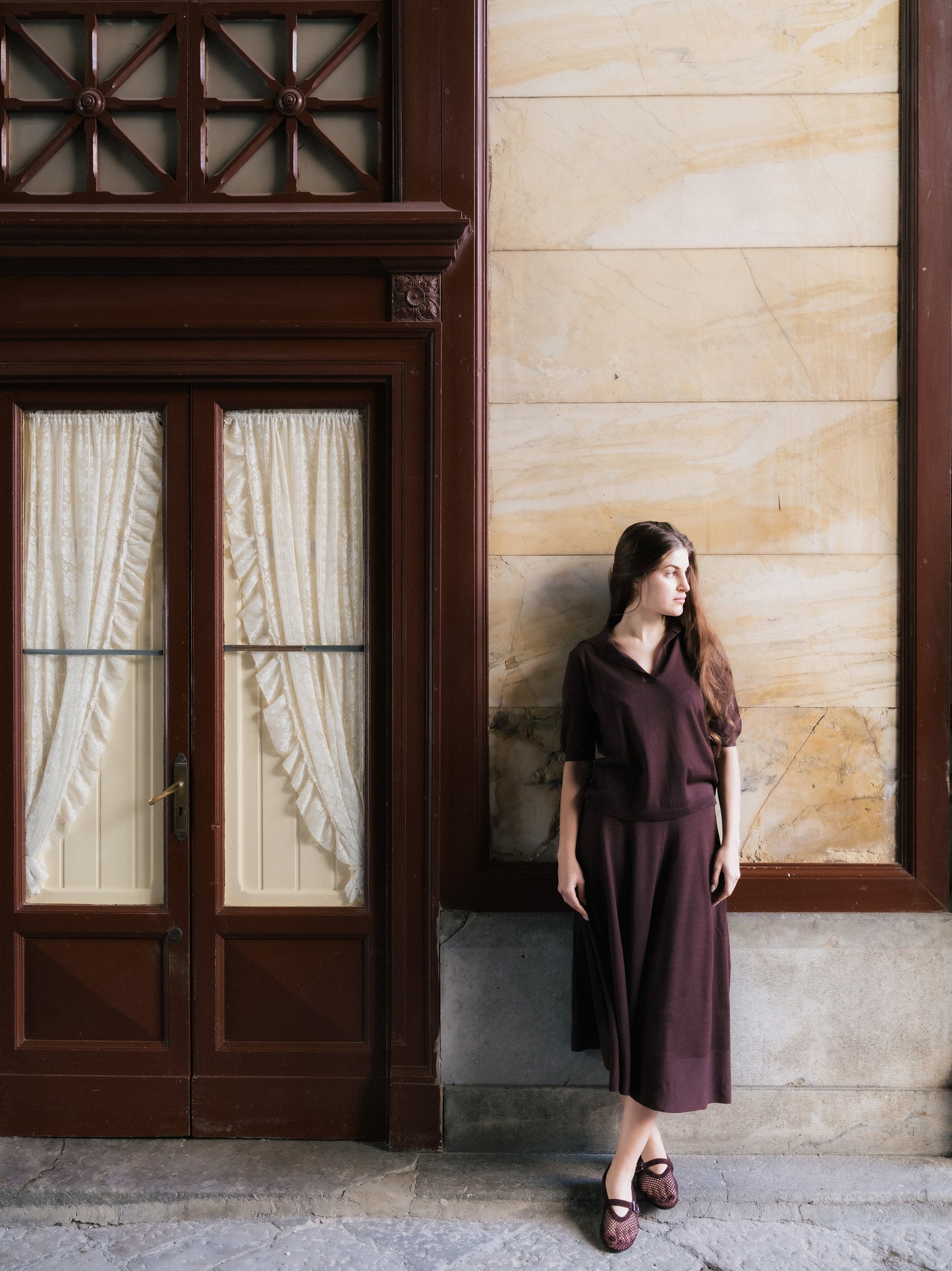 Extra Fine Merino Wool A-Line Skirt (3D-Knit)-1