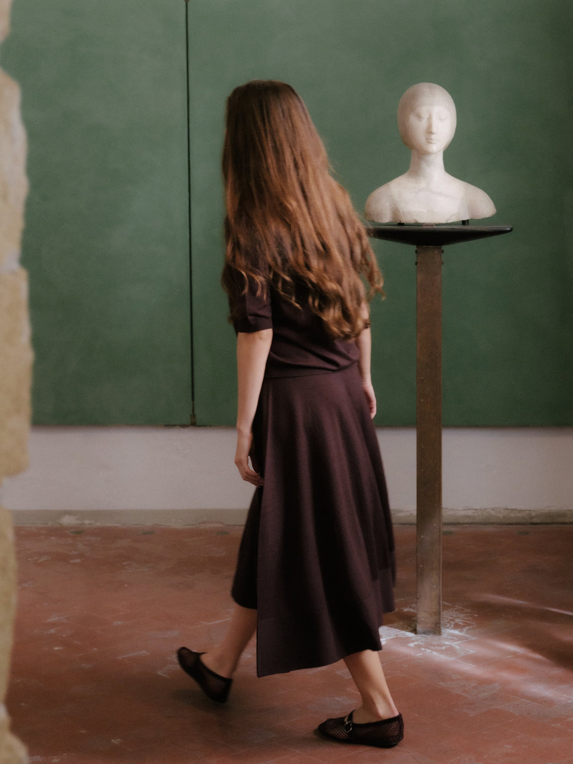 Extra Fine Merino Wool A-Line Skirt (3D-Knit)-0