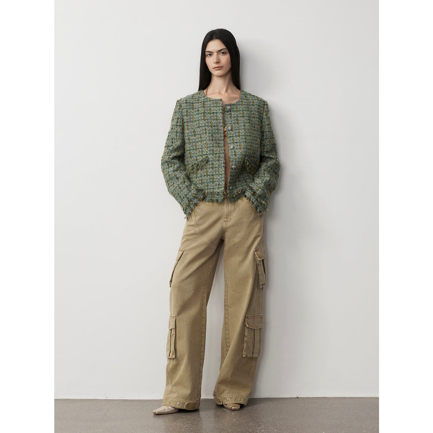 "Nostalgic Wasteland" Heavy Washed Personalized Distressed American Streetwear Large Pocket Cocoon Jeans-0