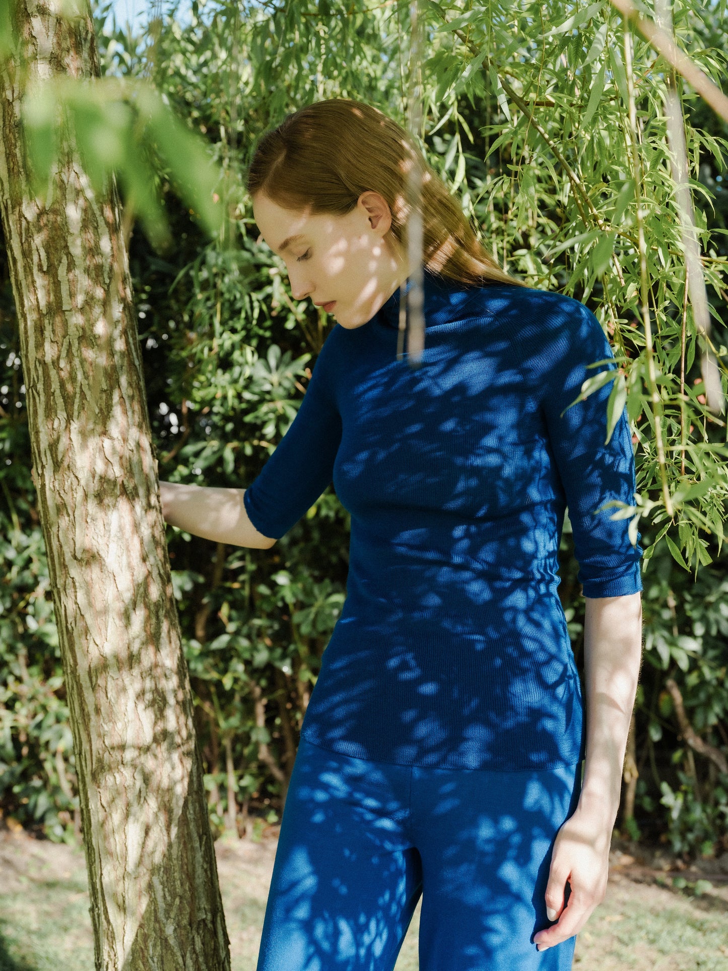 Extra Fine Merino Wool 3/4 Sleeve Ribbed Turtleneck  (3D-Knit)-0