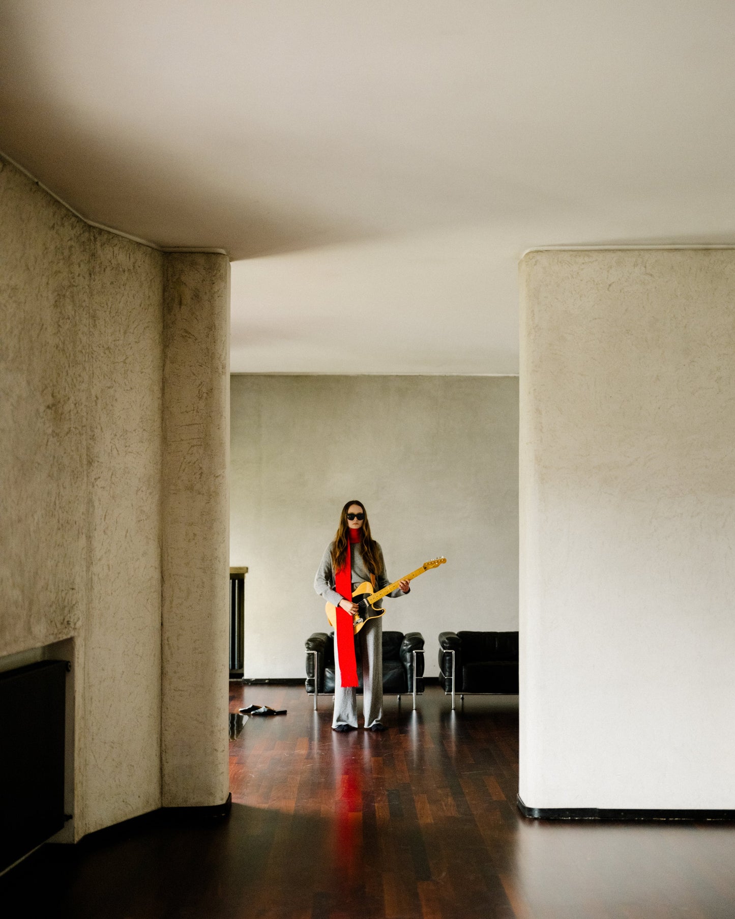 Cashmere Mix Wide Legged Light Pants (3D-Knit)-1