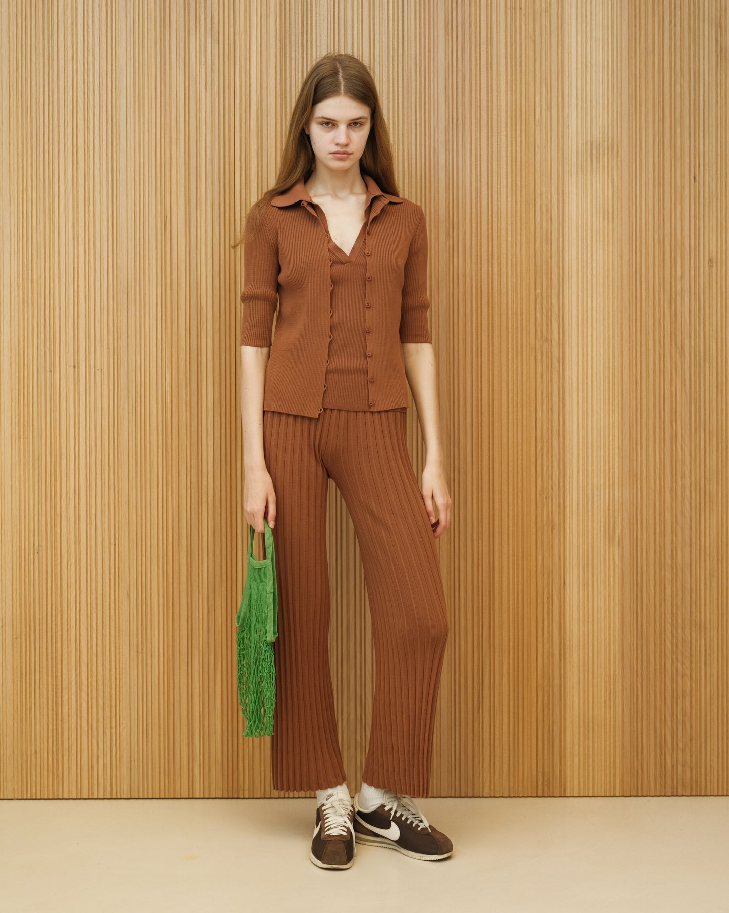 Fine Cotton Plissé Pants (3D-Knit)-5