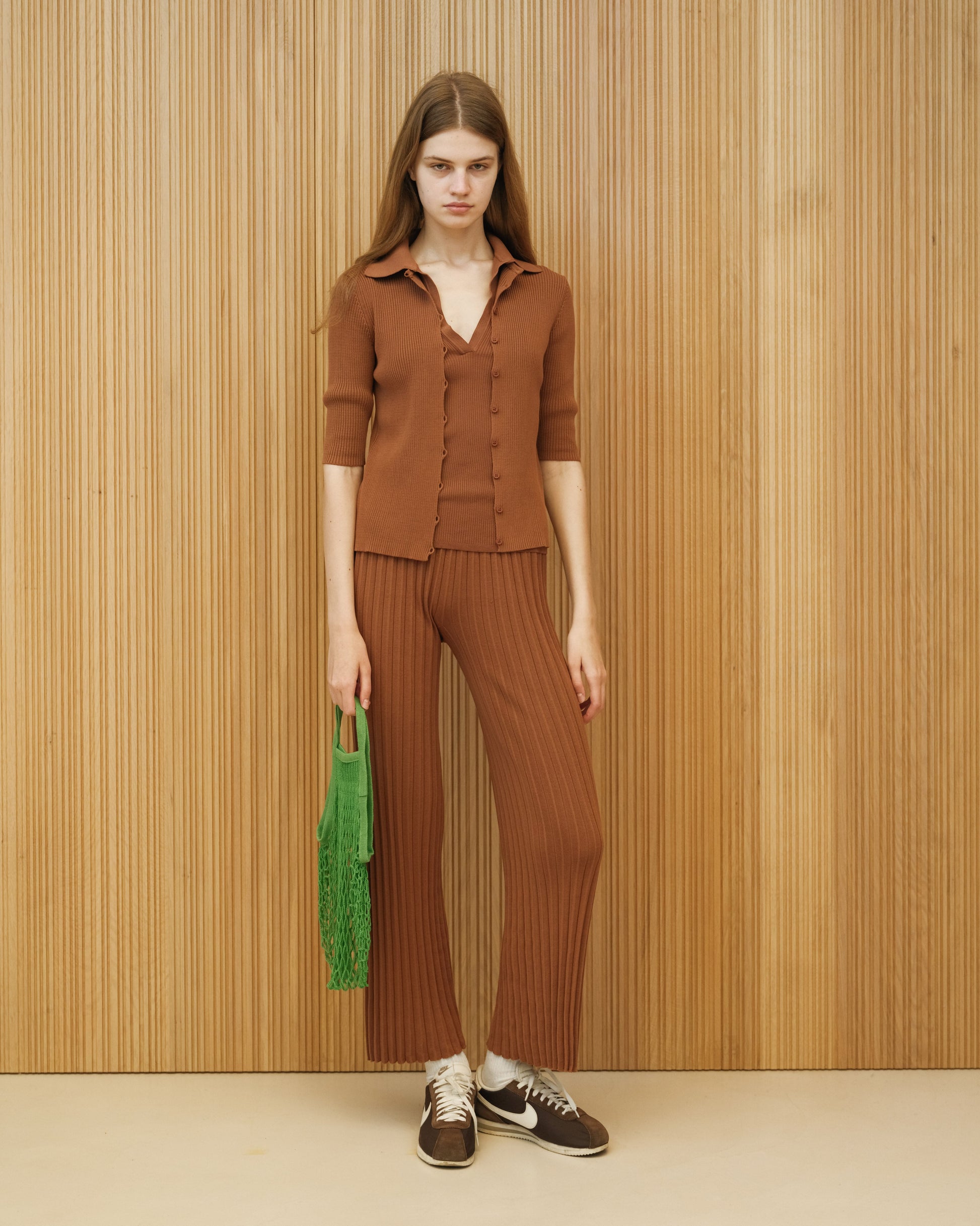 Fine Cotton Plissé Pants (3D-Knit)-5