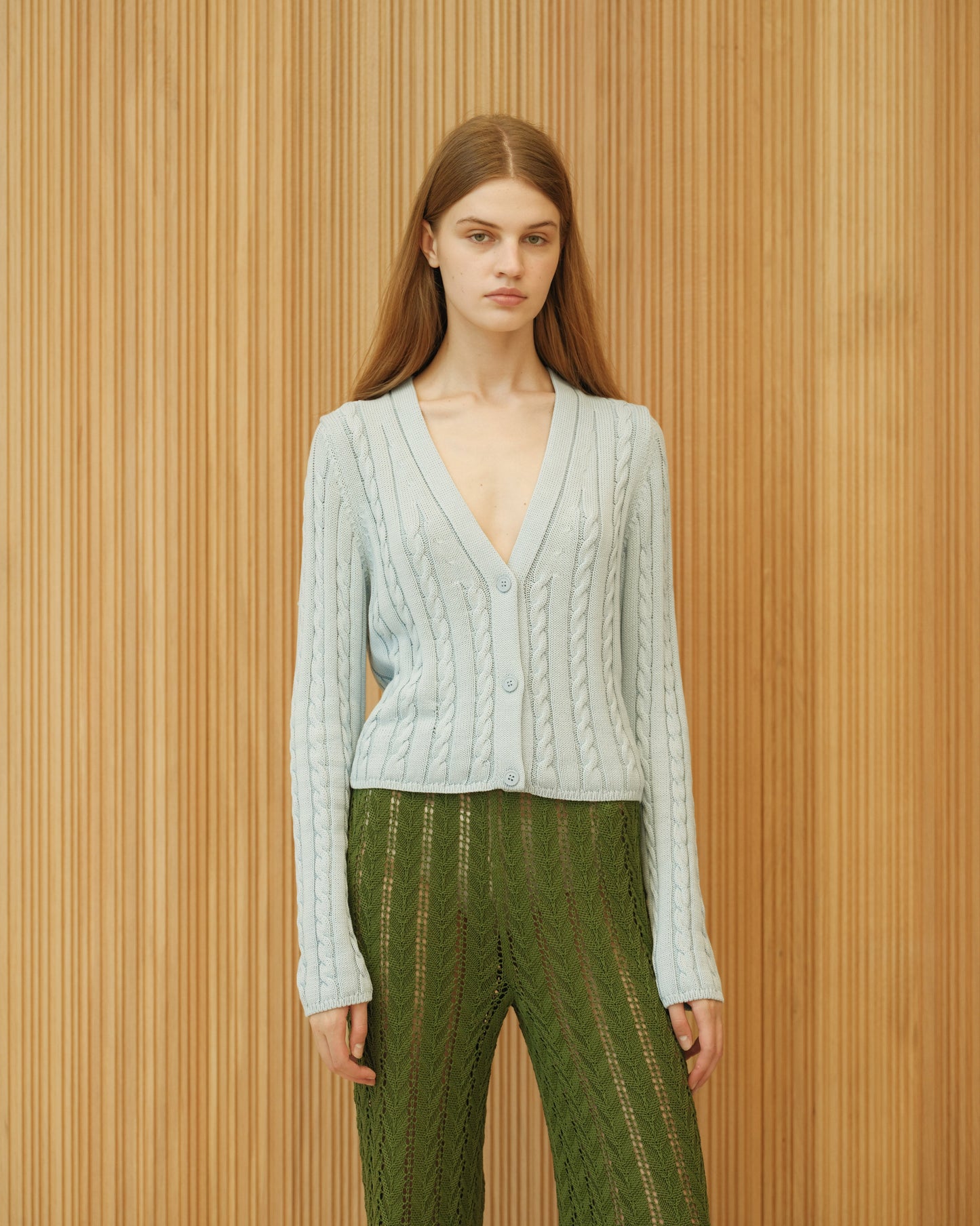 Fine Cotton Cable Cardigan-1