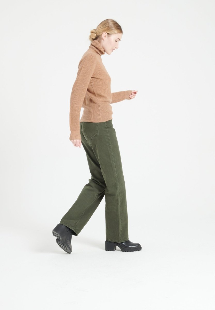 Pull col roulé femme en cachemire camel - LILLY 21-4